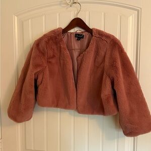 Kids Faux Fur Jacket - Pink